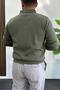 Men's Buttoned Polo Neck Sweater Green Edw231 - 3