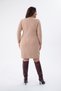 Plus Size Knitwear Dress with Chest Detail in Beige - 8