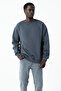Men's Crew Neck Jb Embroidered 3-Thread Sweatshirt Anthracite - 5405 - 2