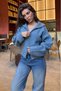 Indigo Double Zipper Women's Knitwear Cardigan Mg2532 - 7