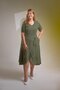 11120801 Women's Plus Size Belted-Flounce Dress Khaki - 5