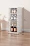 Stackable Shoe Storage Box Set, Clear Plastic, Front Opening Door, Modular Design, White - 2
