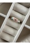 White Enamel Flower Pattern Adjustable Ring