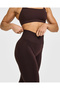Brown High Waist Stretchy Fabric Jogger Fitness Leggings - 5