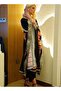 Black Kaftan Set with Pink and Beige Accents - 6
