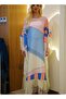 Pastel Geometric Print Kaftan Set