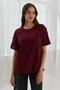 Bordeaux oversize t-shirt with ribbon - 3