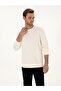 Ecru Regular Fit 100% Cotton 3 Thread Crew Neck Sweatshirt 50318974-Vr019 - 3
