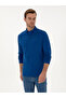 Indigo Regular Fit 100% Cotton 3 Thread Polo Neck Sweatshirt 50318960-Vr028