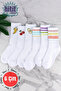 Women's 6 Pairs Premium Quality Colorful Striped and Fruit Pattern Breathable Tennis Socks