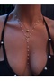 Heart and Pearl Detail Stainless Steel Double Necklace Set - 2