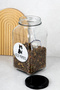 Cat Food Glass Storage Jar 3 Lt Food Storage Container with Scale and Label Gift - 2