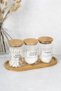 3-Piece Bamboo Lid and Bamboo Stand Cotton Set Borosilicate Glass Storage Container with Transparent Label 250 ml - 4