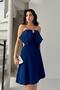 Navy Blue Bow Detailed Mini Evening Dress