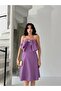Lilac Bow Detailed Mini Evening Dress - 2