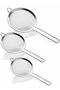 3-Piece Stainless Steel Strainer, Rice Strainer, Steel Strainer, Metal Strainer (13-11-10 cm)