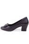 Dza07-725550 Black Printed Patent Leather Classic Heeled Women's Shoes - 3