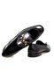 Black Color Laceless Genuine Leather Men's Shoes - 2