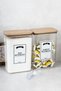 2-Piece Wooden Vacuum Lid Tablet & Powder Detergent Storage Container with Scale Detergent Dispenser 3 Lt - 2