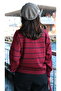 Una Fiaba Bordo Three-Button Striped Knitwear Shirt Collar Sweater - 4