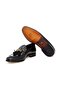 Black Color Laceless Genuine Leather Men's Shoes - 3