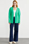 Hair Braided Comfortable Fit Knitwear Cardigan - Green - 2