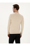 Beige Slim Fit Cotton Blend Quarter Turtleneck Basic Knitwear Sweater 50318704-Vr011 - 5