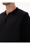 Navy Blue Slim Fit Cotton Blend Zippered Polo Neck Knitwear Sweater 50318948-Vr033 - 7