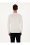 Ecru Slim Fit Cotton Blend Crew Neck Knitwear Sweater 50318868-Vr019 - 5