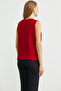 Thessaloniki Knitted Buttoned Wool Knitwear Vest - Red - 5