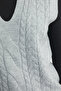 V-Neck Hair Knitwear Sweater - Gray - 5