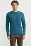 Cotton Hair Knit Detailed Knitwear Sweater - Petrol