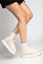 Women's Fur Flat Sole Boots - 4