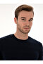 Navy Blue Slim Fit Cotton Blend Crew Neck Knitwear Sweater 50318982-Vr033 - 2
