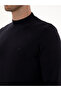 Navy Blue Slim Fit Cotton Blend Quarter Turtleneck Basic Knitwear Sweater 50318704-Vr033 - 7