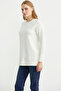 Sleeve Detailed Crew Neck Tunic Knitwear Sweater - Bone - 4