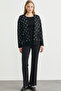 Oversize Knit Cardigan with Pocket Detail and Logo - Black