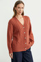 Pearl Button Detailed Knitwear Cardigan - Tan - 2