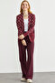 Oversized Knit Cardigan with Pocket Detail and Logo - Burgundy - 5