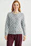 Logo Button Detailed Knitwear Cardigan - Gray