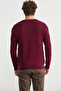 Motifli Crew Neck Knit Sweater - Burgundy - 5