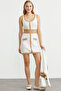 Block Color Dress Cardigan Knitwear Set - Camel - 2