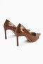 Lula Taba Patent Leather Metal Buckle Pointed Toe Women's Heeled Shoes - 5