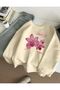 Simple Joy Printed Crew Neck Sweatshirt with Fleece Inside