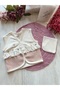 Floral Embroidered Waffle Textured 0-3 Months Set of 10 Baby Girl Hospital Release Powder Color - 5