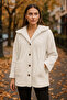 Buttoned Pocket Plush Coat