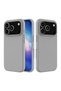 Apple iPhone 17 Pro Max Compatible Silicone Case - Pastel Color Tone Flexible Full Protection Cover - Gray