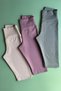 Form Rise |   3-Pack of Over-The-Knee Leggings in Green, Cream, and Dusty Rose Colors with a High Waist and Tummy Control for Women - 2