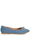 Women Embellished Bow Detail Ballet Flats in Light Blue - 2