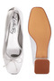 Women Metallic Low Block Heel Ballerinas in Silver - 4